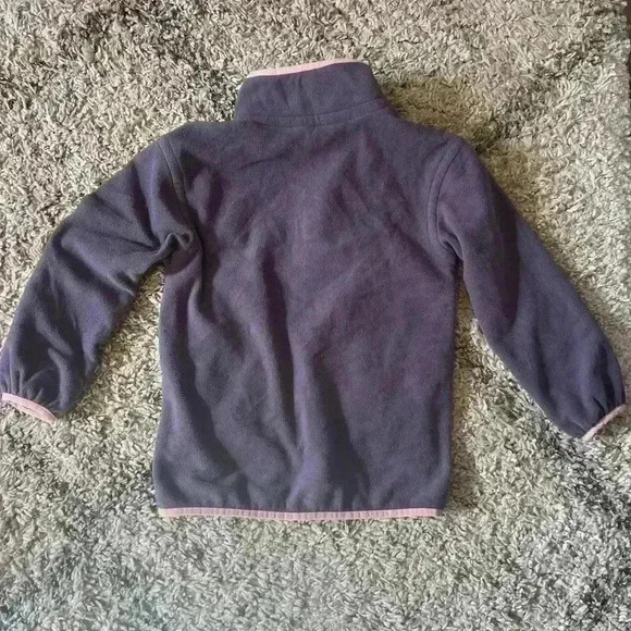 Athleta Girl Pullover Girls XS 6 Gray Fleece Pullover 1/4 Snap Pink Trim (G107) - Picture 5 of 5